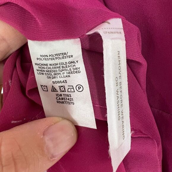 Ann Taylor Magenta Tie Waist Sleeveless Faux wrap Sheath Dress Size 6 NWT - Picture 8 of 16